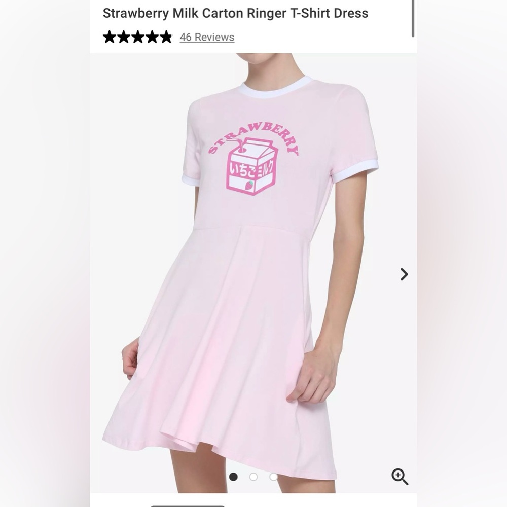Hot Topic Pink Strawberry Milk Dress